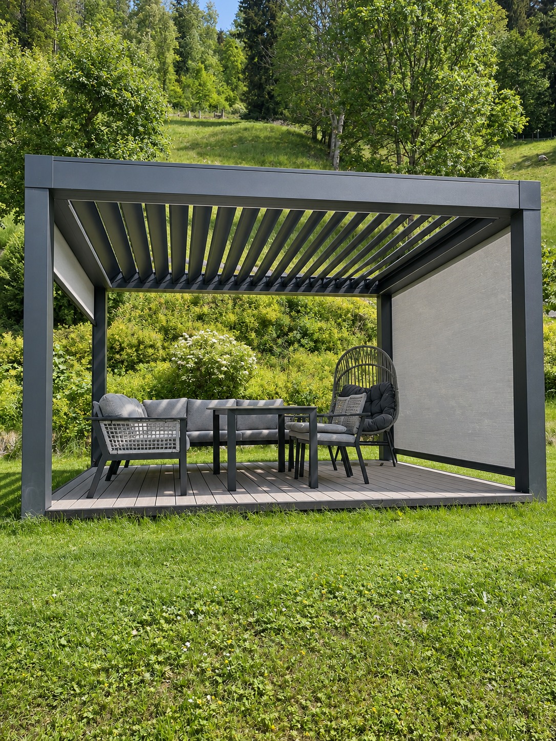 Gartenpavillon mit Lamellendach